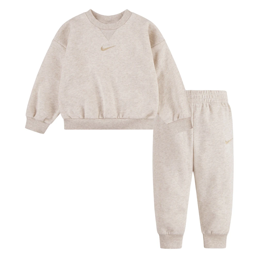 Nike Unisex Kids Beige Essential Fleece Tracksuit In Ivory - Kids Sport Sets - 4 Y - Kids
