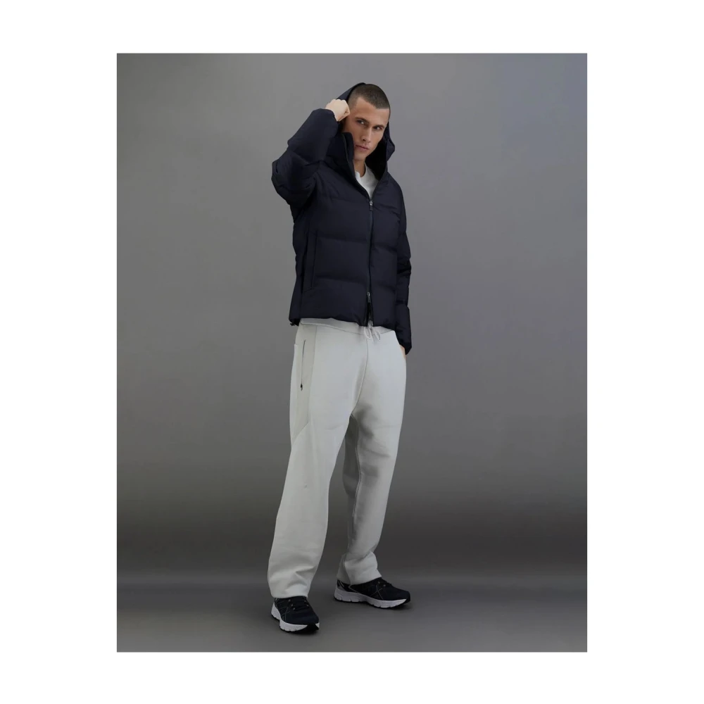 Herno Impact Hooded Zip-Up Puffer Jacket Blue Heren