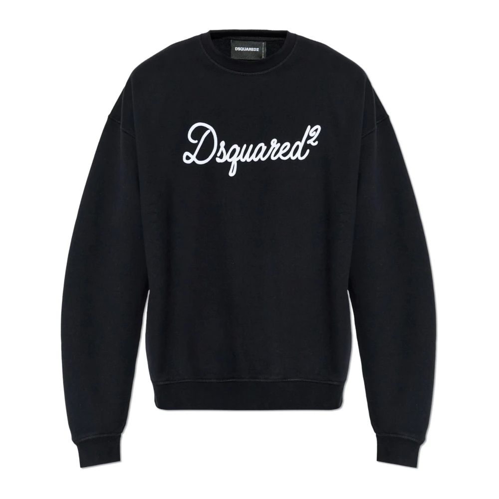 Dsquared2 Men's Black Sweatshirt With Embroidered Logo - Sweatshirts - S - Sweatshirts & Hoodies