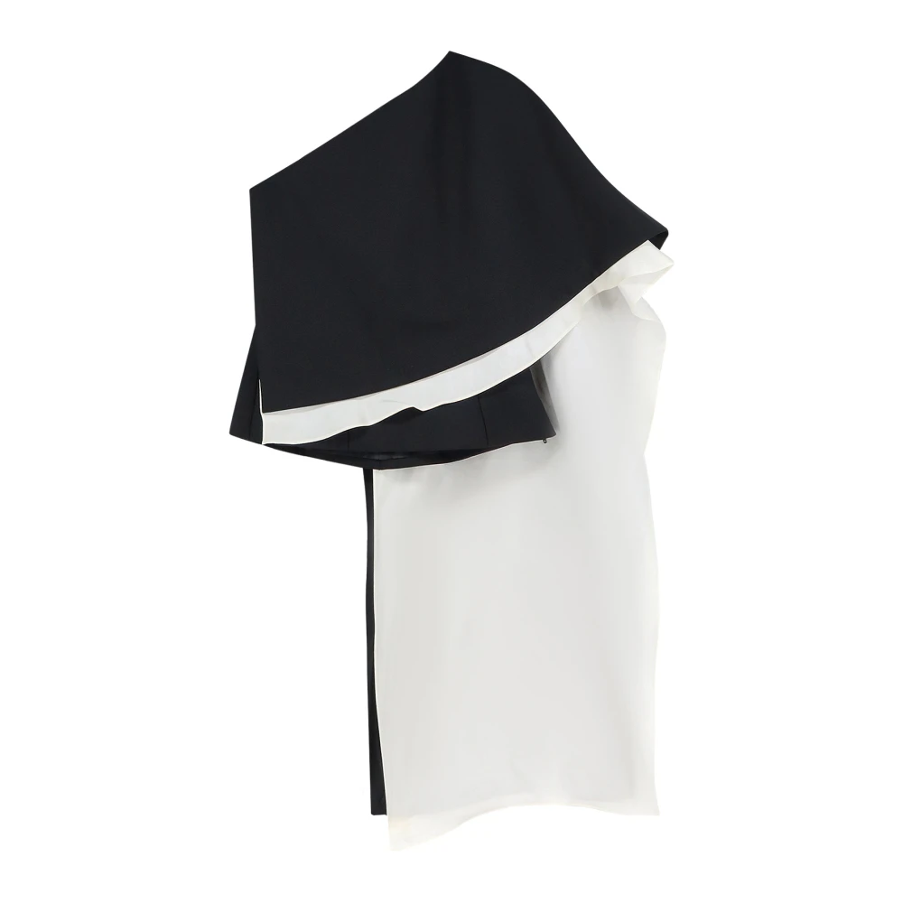 Róhe , Blouses, Female, Black, Xs, Two-Tone Wool Blend Top