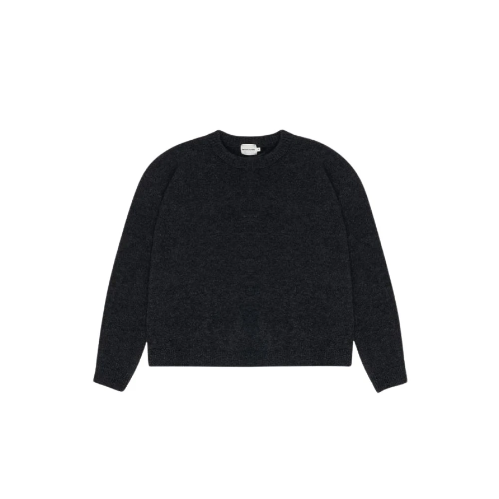 The New Society Zachte Graphite Jumper met Geribbelde Details Gray Dames
