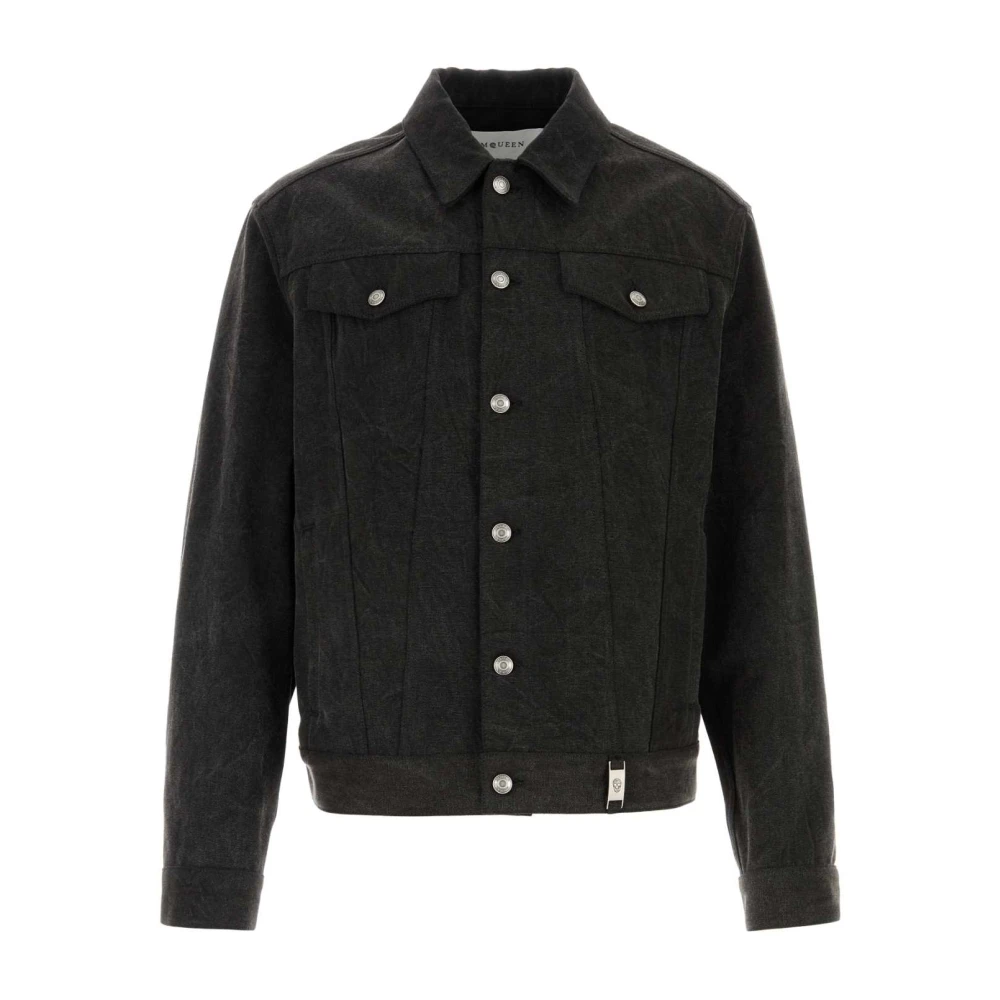 Alexander mcqueen Stijlvolle Denimjas in Leisteen Black Heren