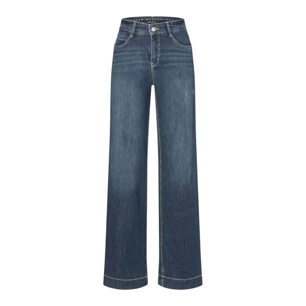 Mac Women's Blue Wide Jeans, 2XS, Wide Leg Denim Trousers