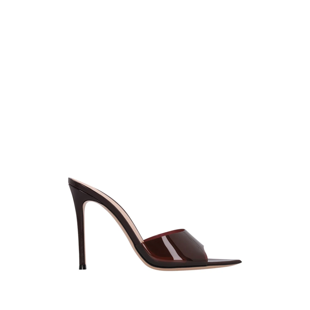 Gianvito Rossi Women's Brown Heeled Mules, 5 Uk, Glass Vernice Heeled Mules 55