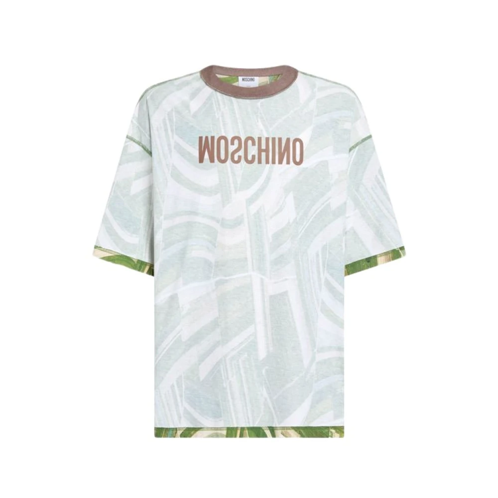 Moschino Multicolor T-Shirts, Male, Xs, Printed Cotton Jersey T-Shirt