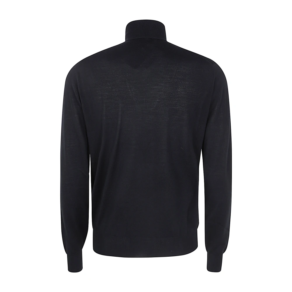 Filippo De Laurentiis Zwarte Merinos Coltrui Trui Black Heren