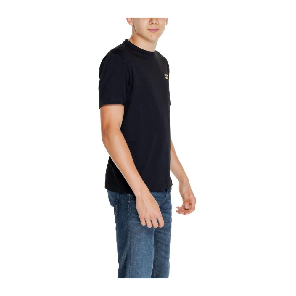 Emporio Armani EA7 Klassiek Zwart Katoenen T-shirt Black Heren