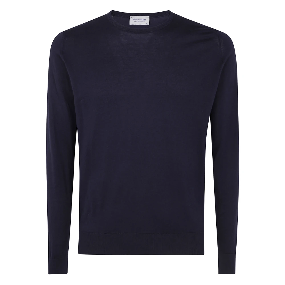 John Smedley Lange mouwen ronde hals trui Blue Heren