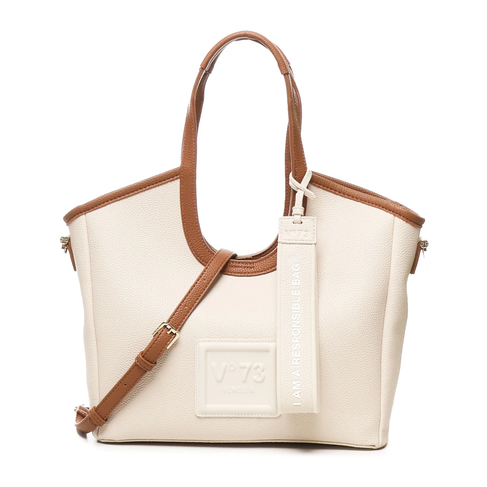 V73 Reliëflogo Witte Schoudertas White Dames