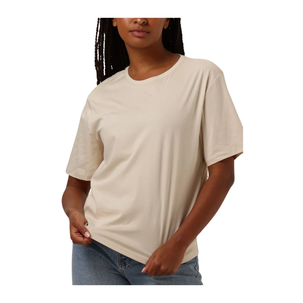 moss copenhagen Icon Tee Beige Casual-Chic T-shirt Beige Dames