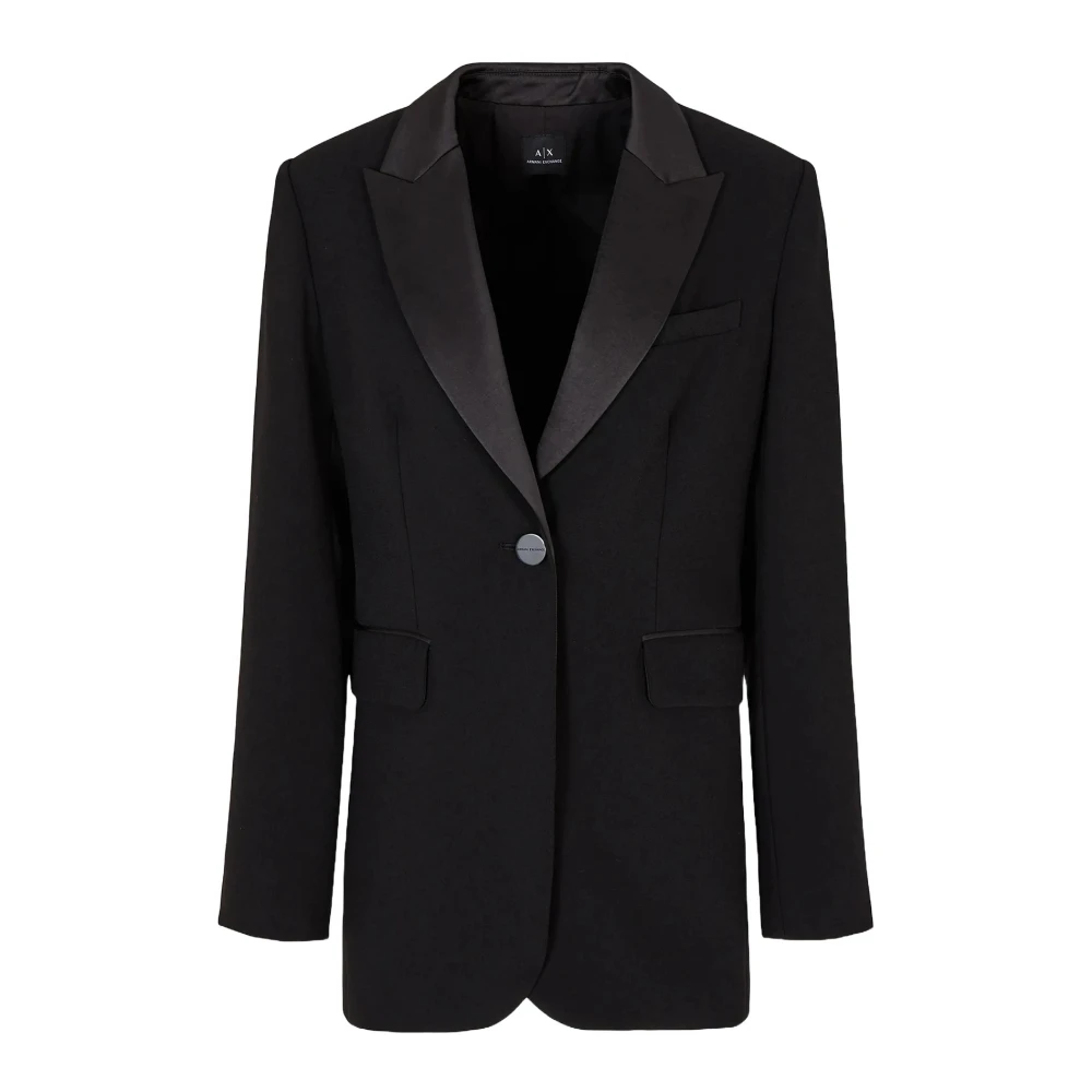 Armani Exchange Klassisk Svart Blazer Jacka Black, Dam