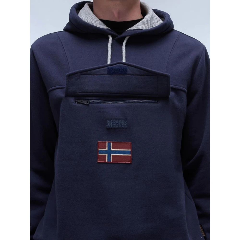 Napapijri Blauwe Winter Hoodie Trui Blue Heren