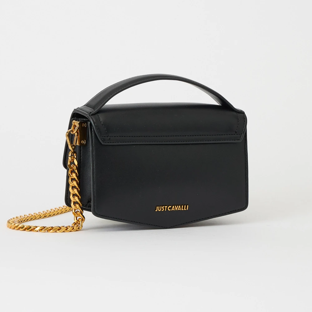 Just Cavalli Logo clutch tas in zwart hars Black Dames