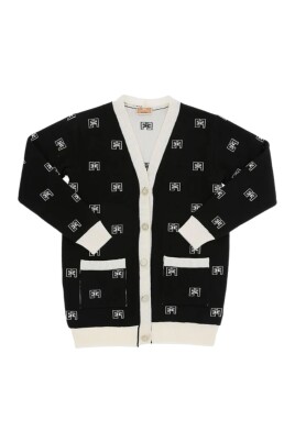 cardigan-noir-pour-enfants-avec-broderie-logo