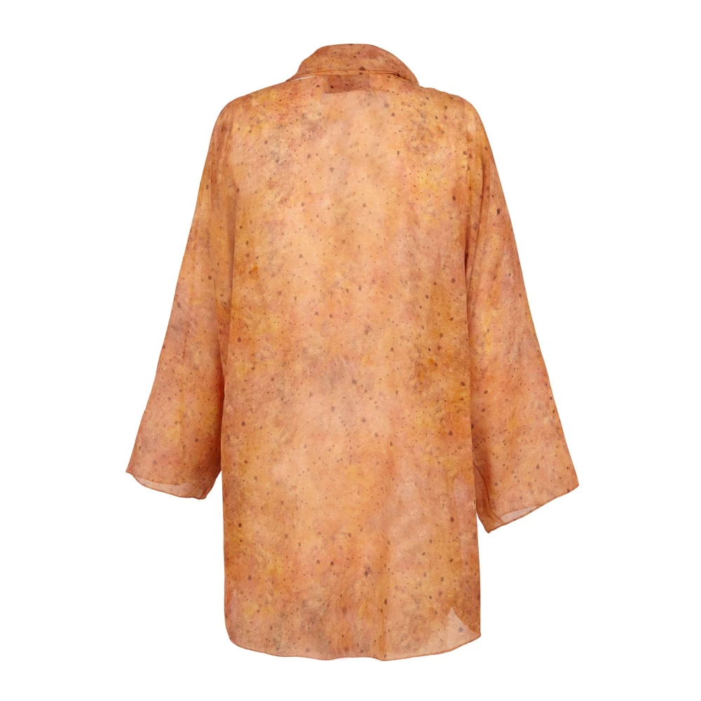 Cortana Lara zijden wikkelblouse sora print Orange Dames
