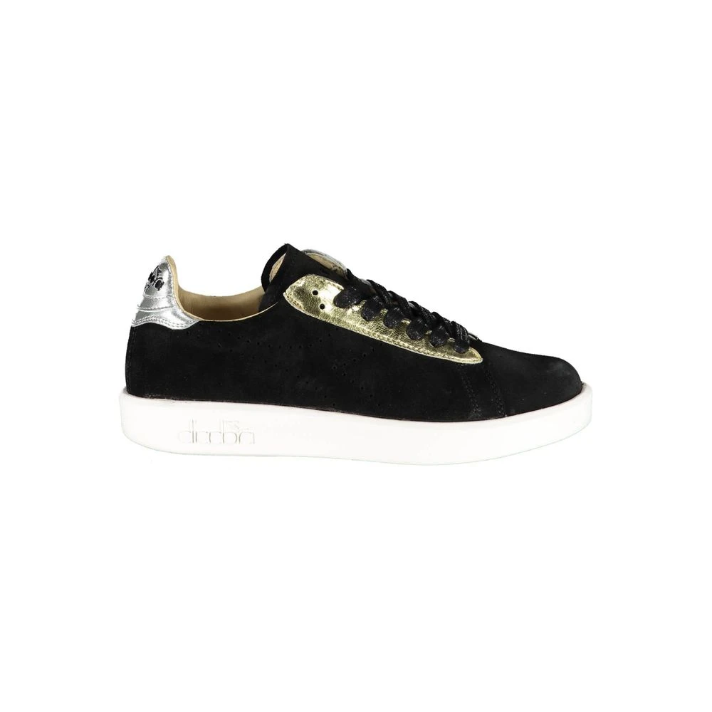 Diadora Women's Black Sneakers, 2 1/2 Uk, Leather Sneaker
