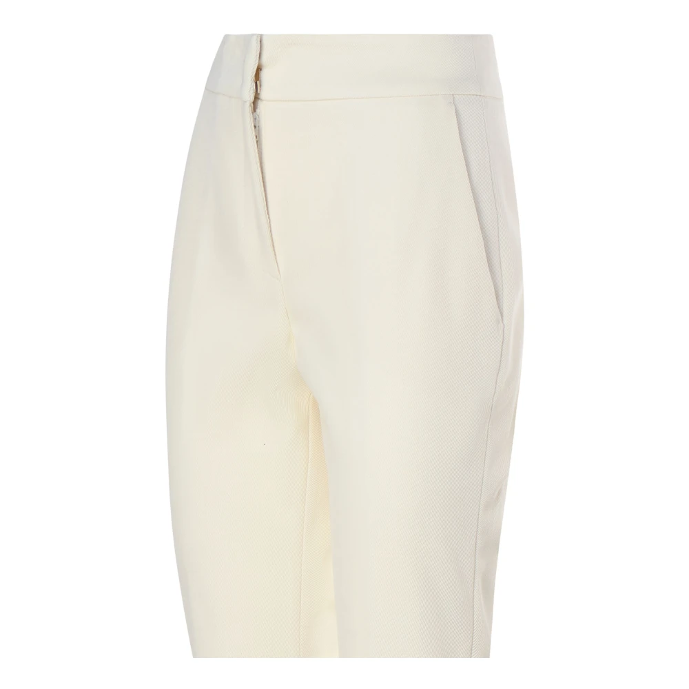 Genny Hoge Taille Wijde Broek Beige Dames