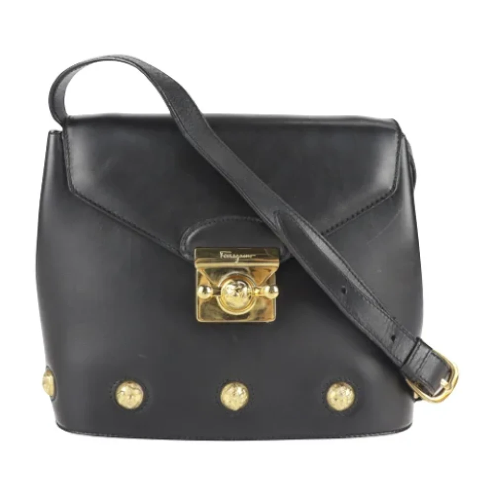 Salvatore Ferragamo Pre-owned Leather handbags Black Dames