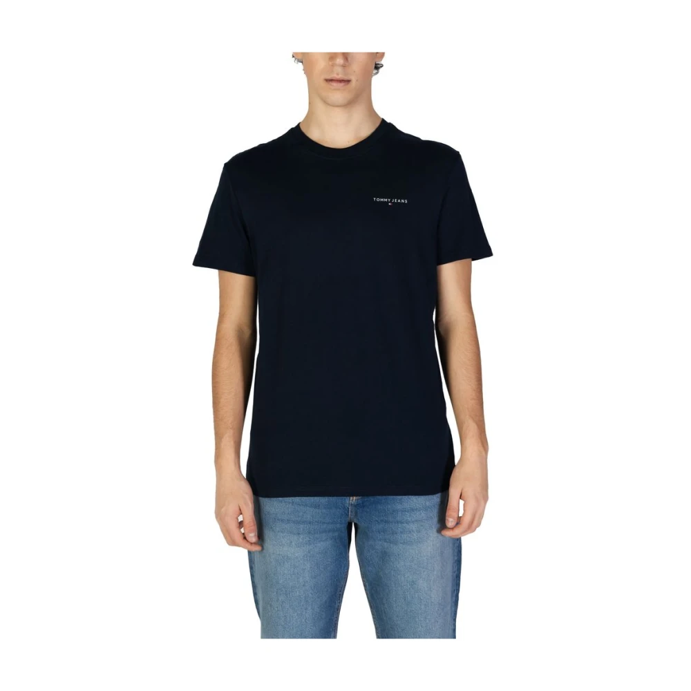 Tommy Jeans Blauw Katoen Gerecycled T-shirt Lente Zomer Blue Heren