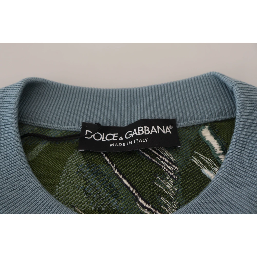 Dolce & Gabbana Jungle Geborduurde Wol-Zijde Trui Multicolor Heren
