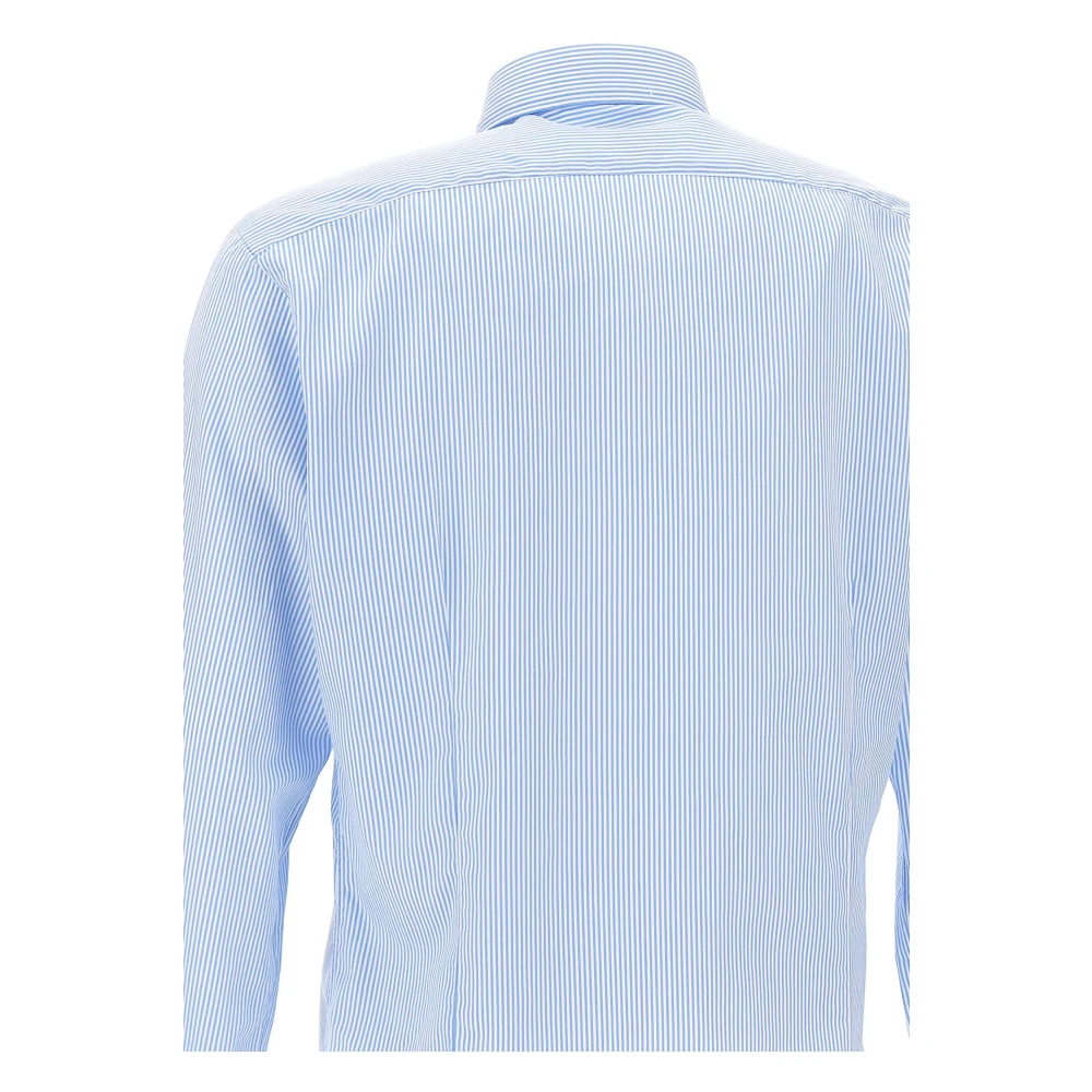 Barba Dandy Life Blauw Gestreept Katoenen Overhemd Blue Heren