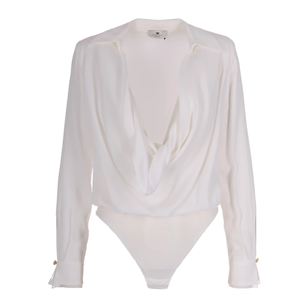 Elisabetta Franchi White Full-Body, Female, S, Viscose Georgette Body