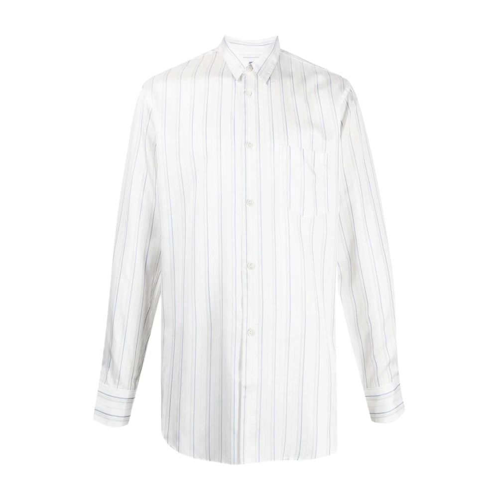 Comme des Garçons Multifärgad Randig Bomullsskjorta med Avtagbar Slips White, Herr