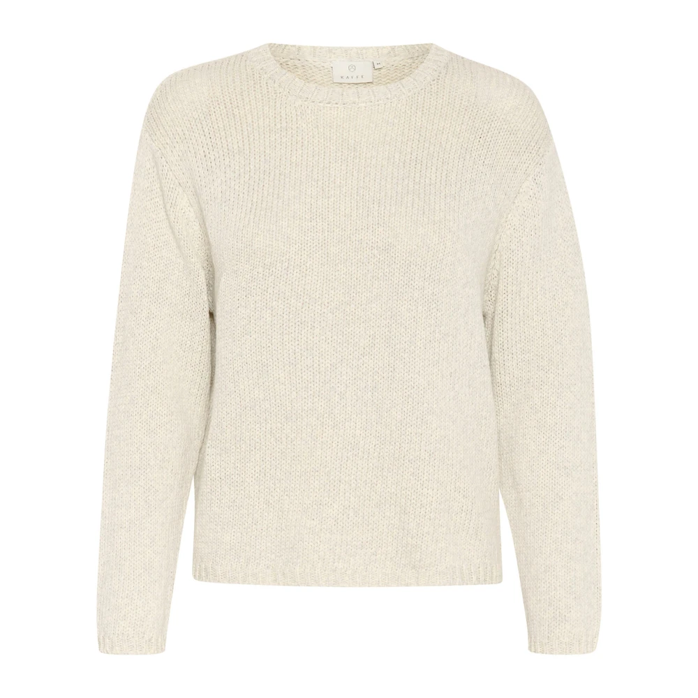 Kaffe Eenvoudige Gebreide Pullover Trui Tortelduif Melange Beige Dames