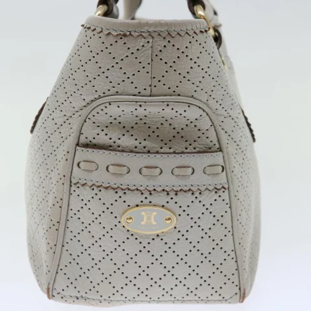 Celine Vintage Pre-owned Leather handbags Gray Dames