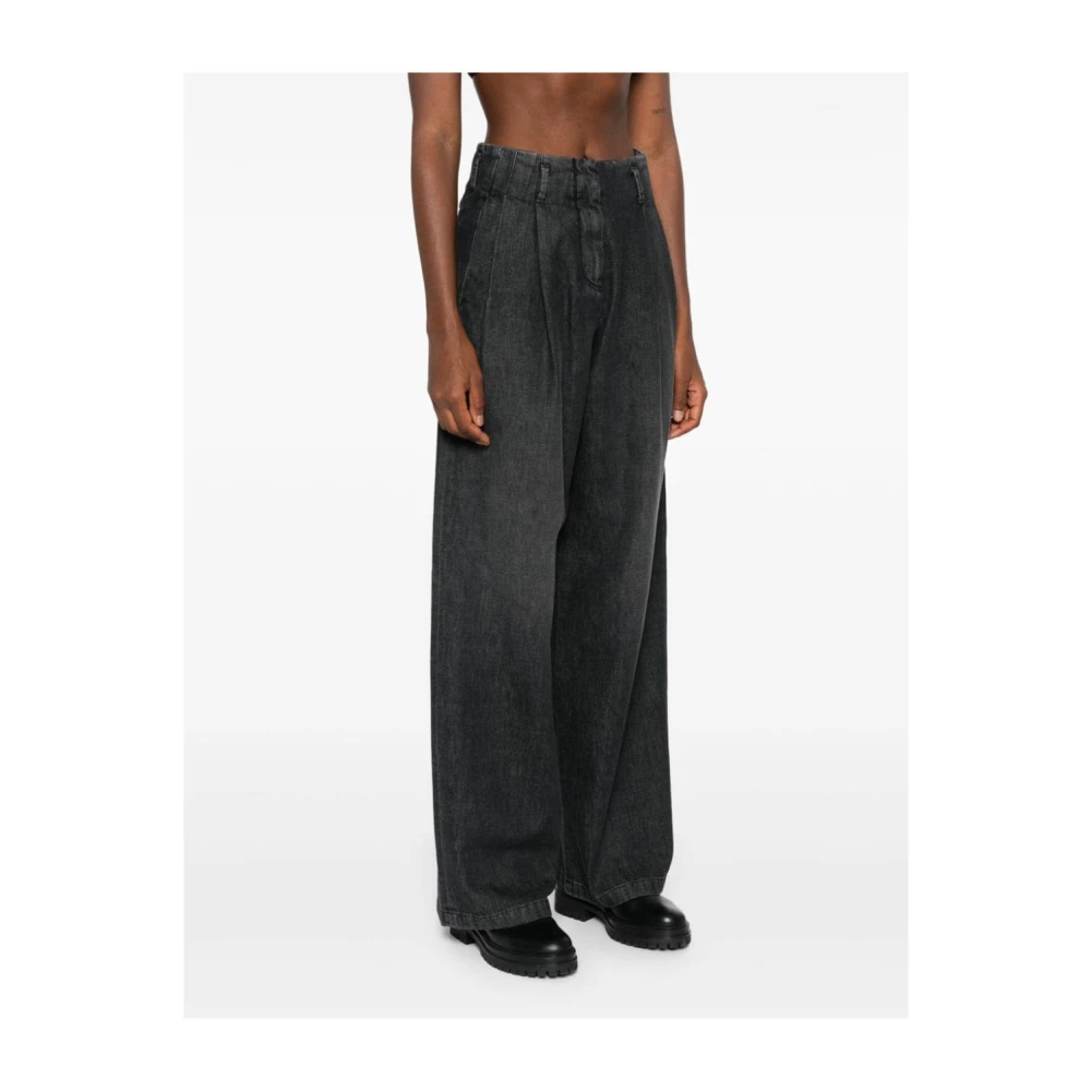 Golden Goose Zwarte Wijde Pijp Jeans Aw24 Black Dames
