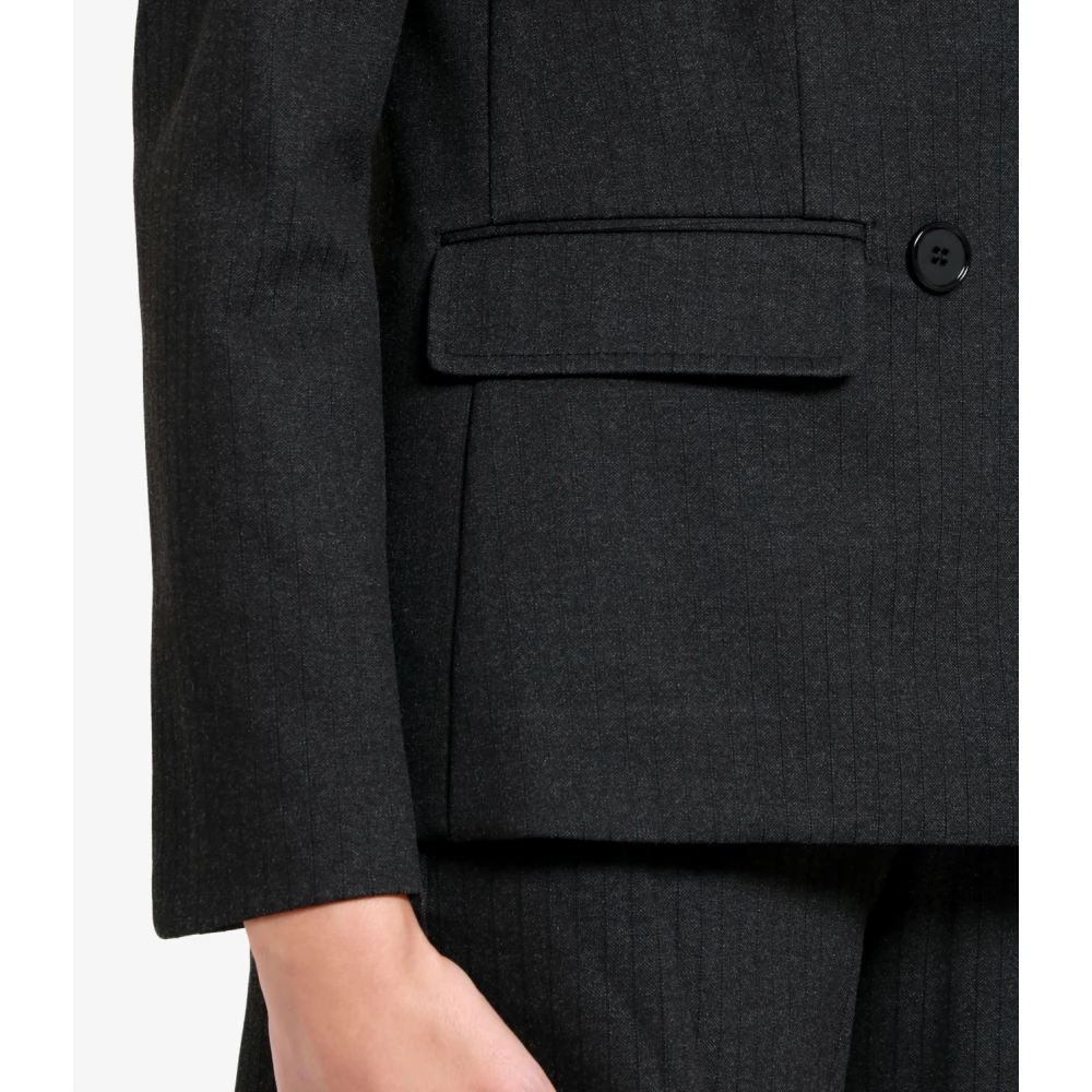 Pennyblack Grijze Jersey Blazer met Topstitching Gray Dames