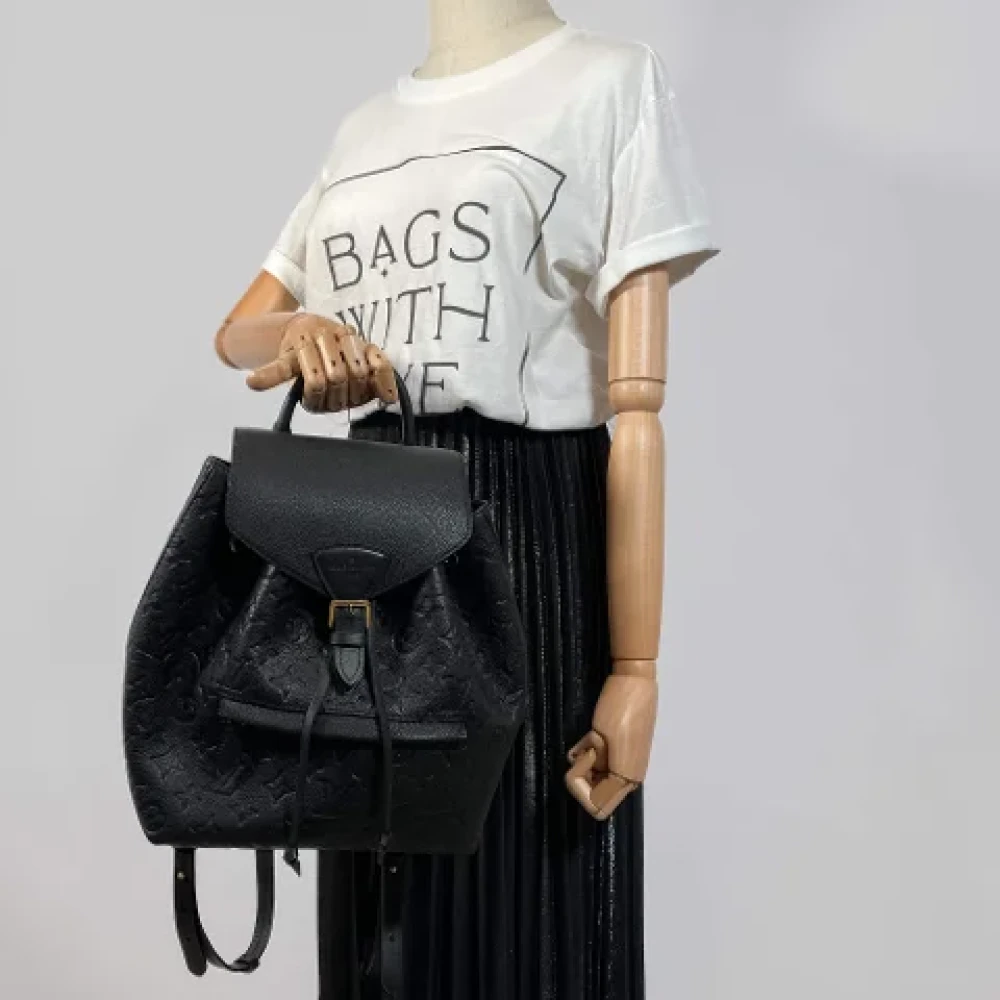 Louis Vuitton Vintage Pre-owned Leather backpacks Black Dames