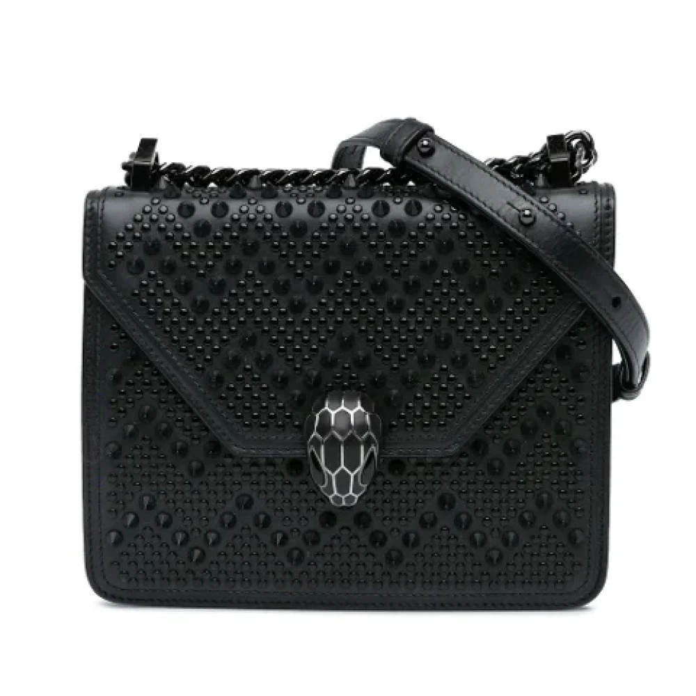 Bvlgari Vintage Pre-owned Leather crossbody-bags Black Dames