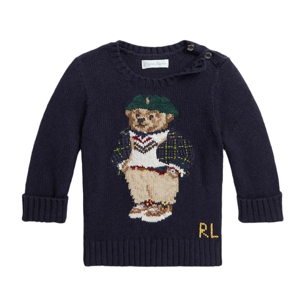 Ralph Lauren Boys Blue Crewneck Jumper - Kids Knitwear - 9 M - Kids