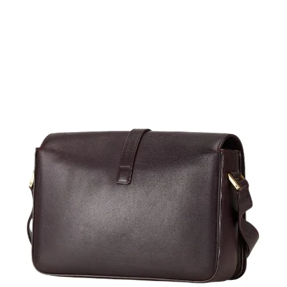 Yves Saint Laurent Vintage Pre-owned Leather shoulder-bags Purple Dames