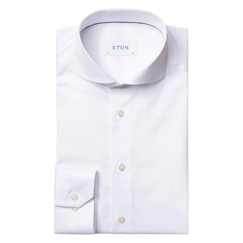 Eton Witte Signature Twill Overhemd Extreme Cut Away White Heren