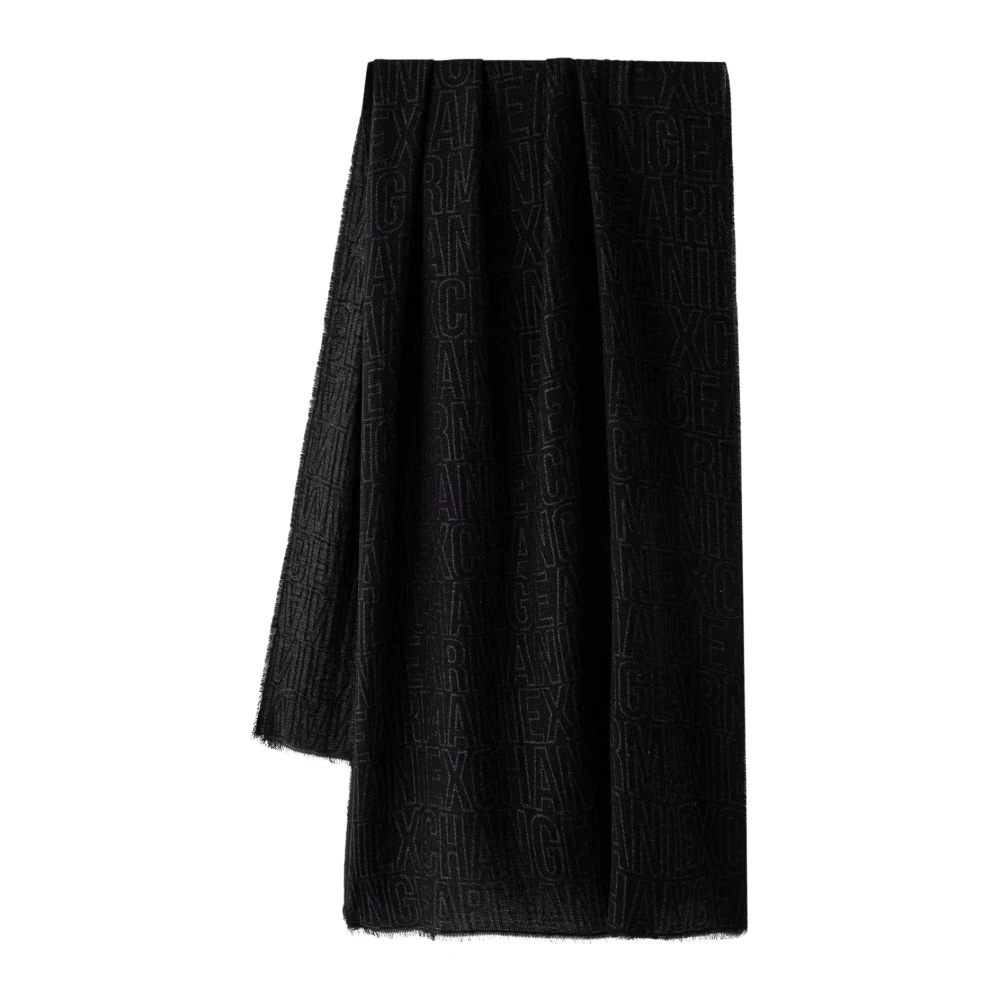 Sciarpa da uomo con misto Cotone Armani Exchange Black - Immagine 3