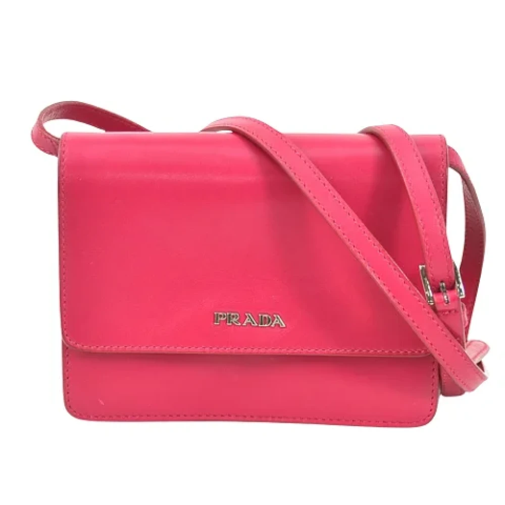 Prada Vintage Pre-owned Leather shoulder-bags Pink Dames