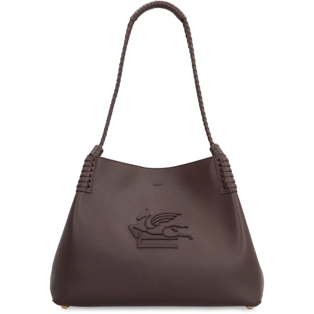 ETRO Leren Tote met Metalen Sluiting Brown Dames