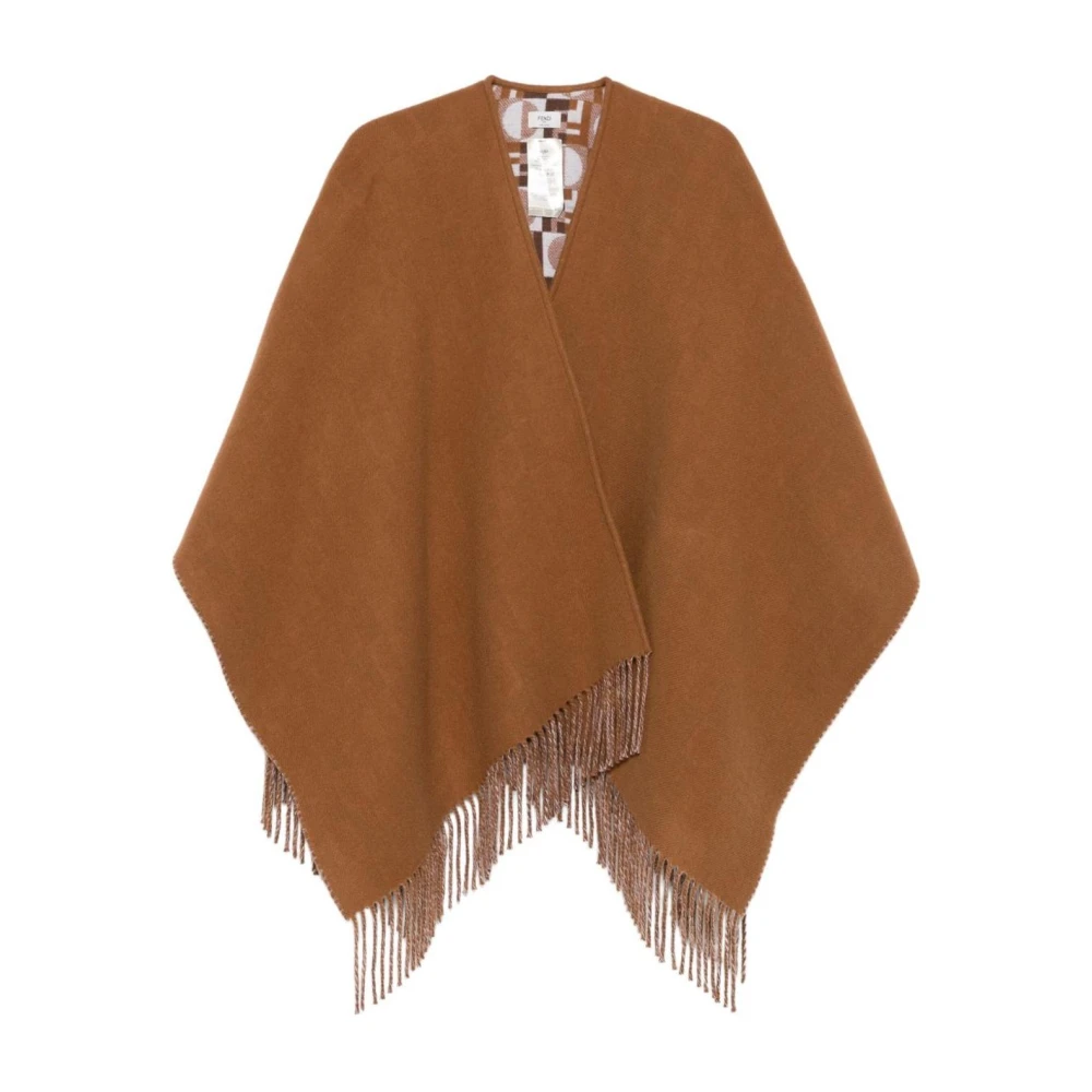 Fendi Damen Braun Ff Logo Seidentwill-Schal