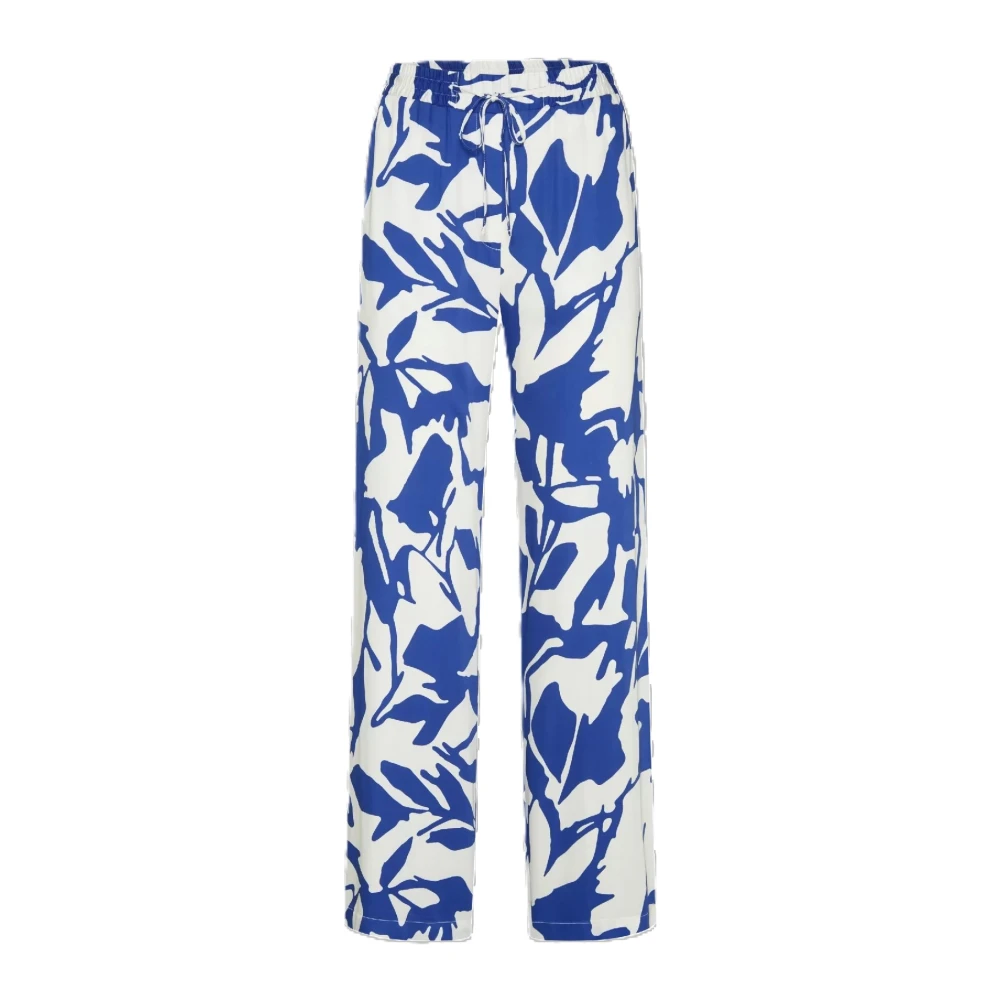 Bugatti Abstract Bloemenprint Viscose Broek Blue Dames