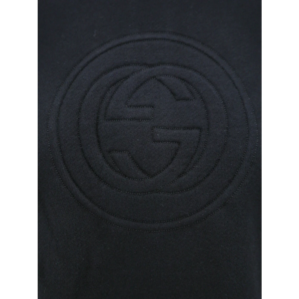 Gucci Logo Katoenen Sweatshirt Black Dames