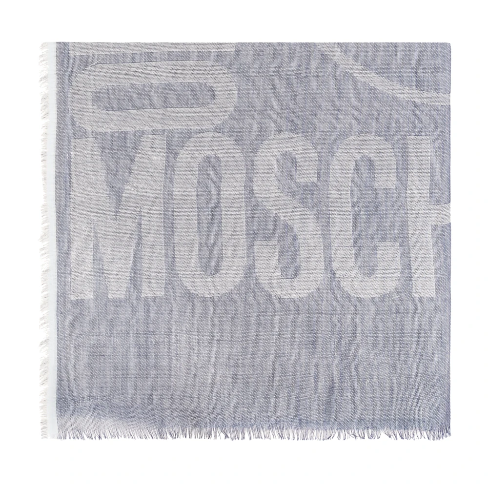 Moschino Sjaal met logo Blue Unisex