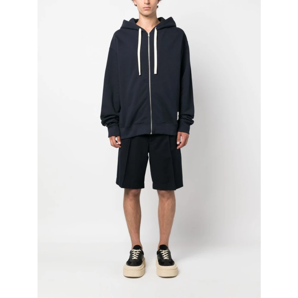Jil Sander Ritssluiting Hoodie Sweatshirt Blue Heren