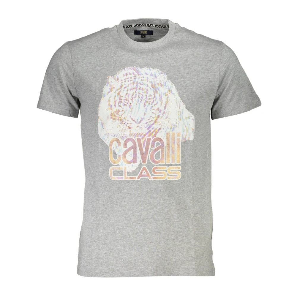 Cavalli Class Grigio Cotton Men T-Shirt - XL - Image 2