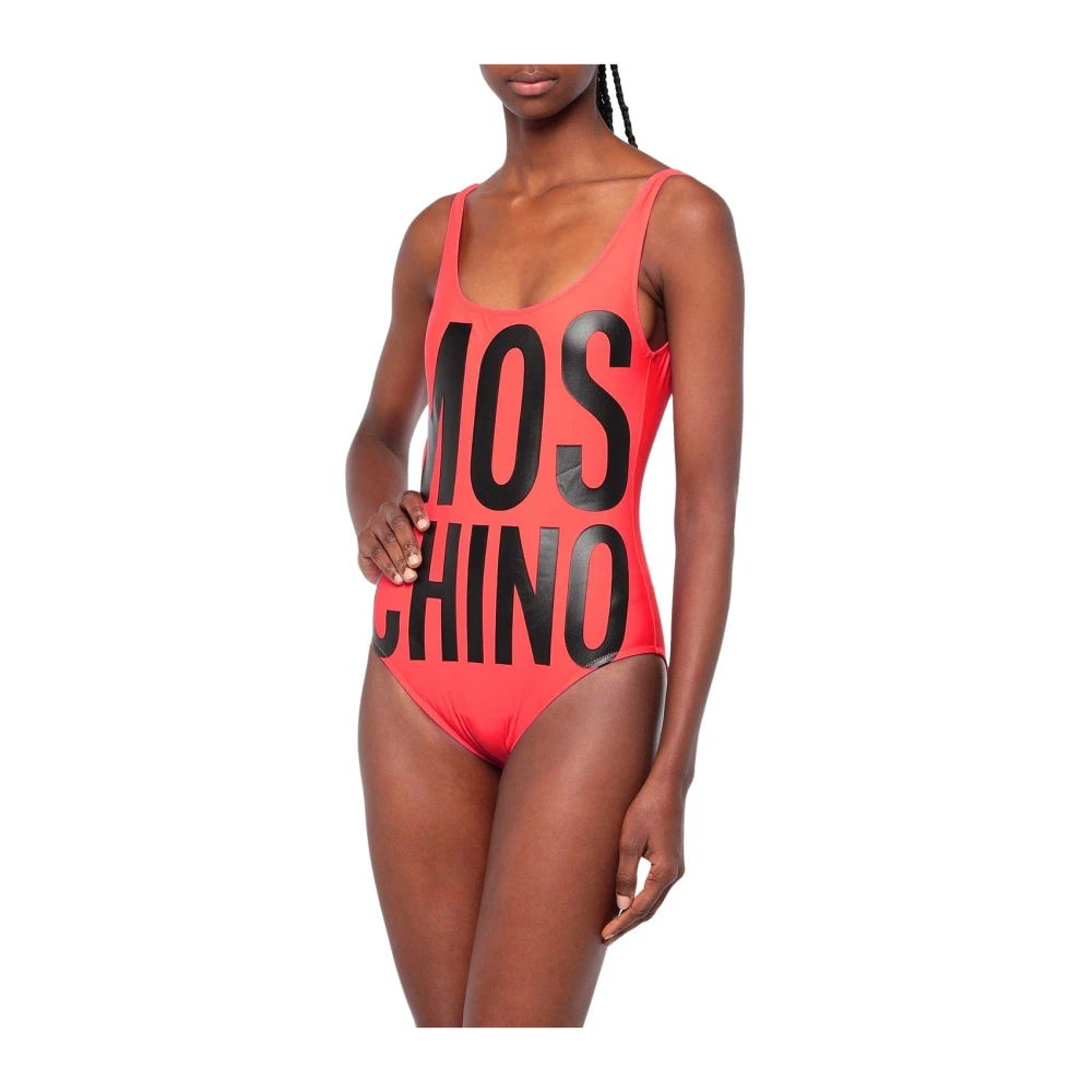 Moschino Women's Red Costume Intero Con Scritta - Swimsuits - M - Swimwear