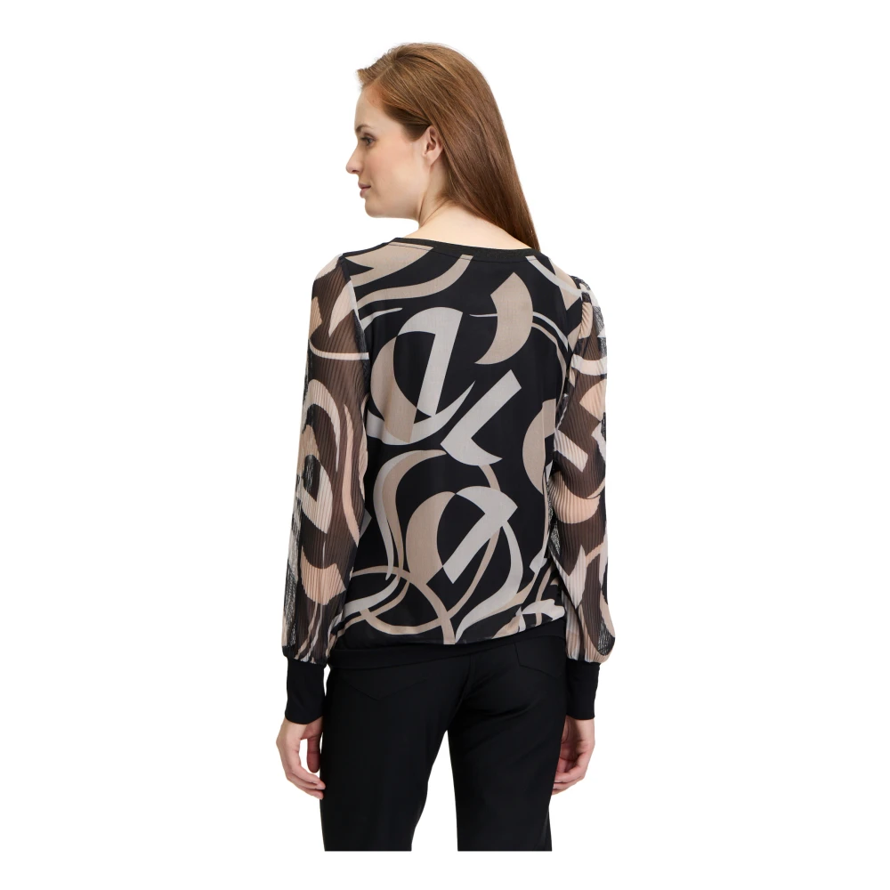 Betty Barclay Grafisch Ontwerp Langarmshirt Black Dames