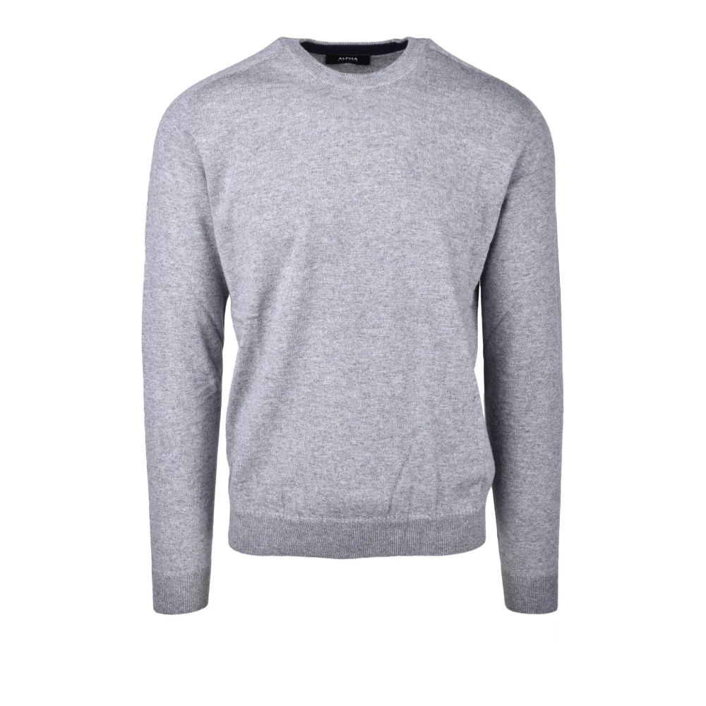 Alpha Studio Zachte Gebreide Trui Mix Gray Heren