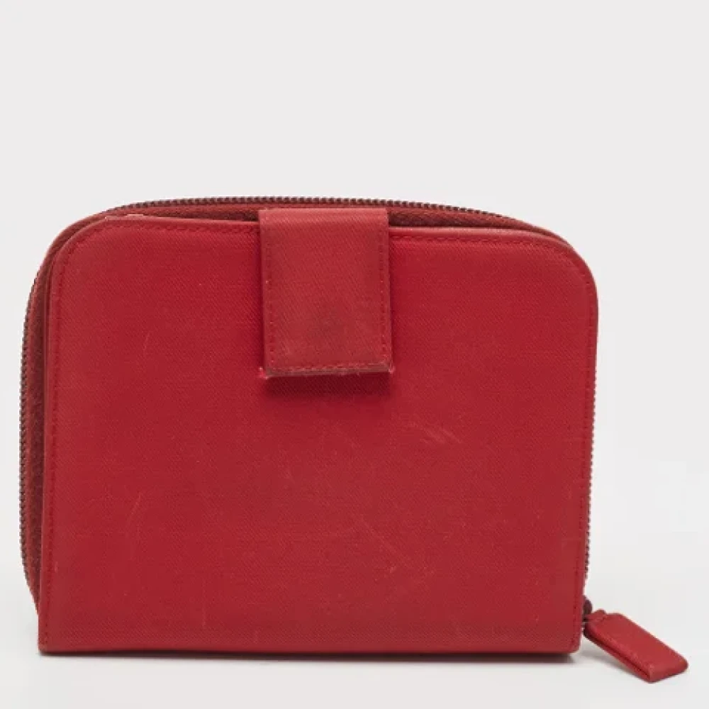 Prada Vintage Pre-owned Nylon wallets Red Dames