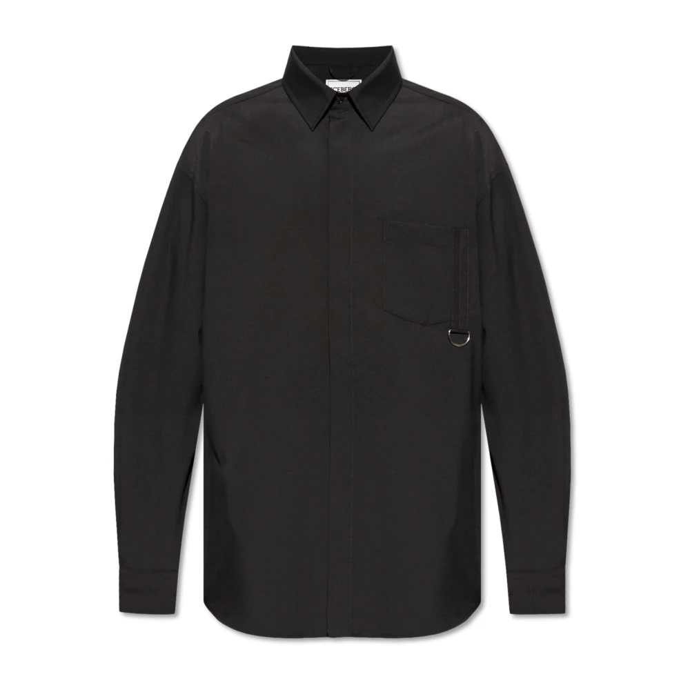 Iceberg Overhemd met zak Black Heren